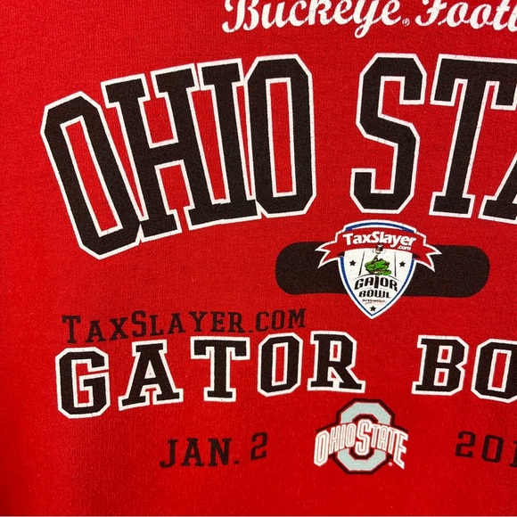 Ohio State Buckeyes NCAA Football Red Hoodie Sweatshirt Gator Bowl 2012 Fits Sm - Picture 3 of 13